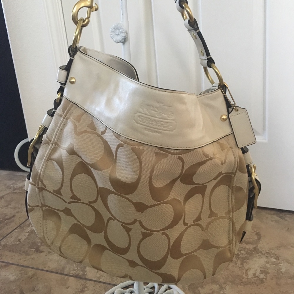 Coach Ivory Logo leather handbag
